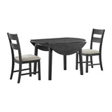 Garcia - 3 Piece Dining Set (Round Drop Leaf Table And 2 Chairs) - Black