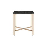 Daxton - Square End Table With Faux Marble Top - Black