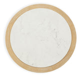 Camdill - Round Cocktail Table - Light Brown / White