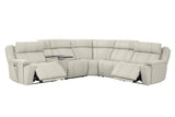 Sausalito - 6 Piece Modular Zero Gravity Power Reclining Sectional With Power Adjustable Headrests - Platinum Envy