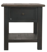 Tyler Creek - Grayish Brown / Black - Rectangular End Table
