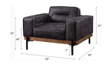 Silchester - Sillón - Piel flor de ébano envejecida