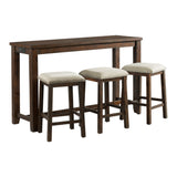 Jax - Mesa de Bar Pack Individual (Mesa y Tres Taburetes) - Nogal Oscuro