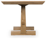 Ridgester - Mesa de comedor alta rectangular - Marrón claro