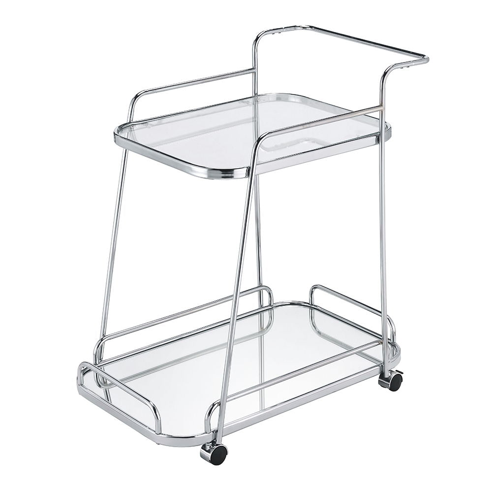 Aegis - Carrito de servicio - Vidrio transparente y acabado cromado
