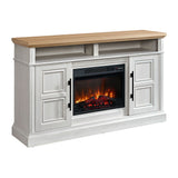 Villa - Consola con inserto de chimenea de 23" - Blanco y natural