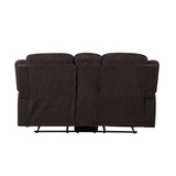 Madden - Motion Loveseat With Console - Brown Chenille