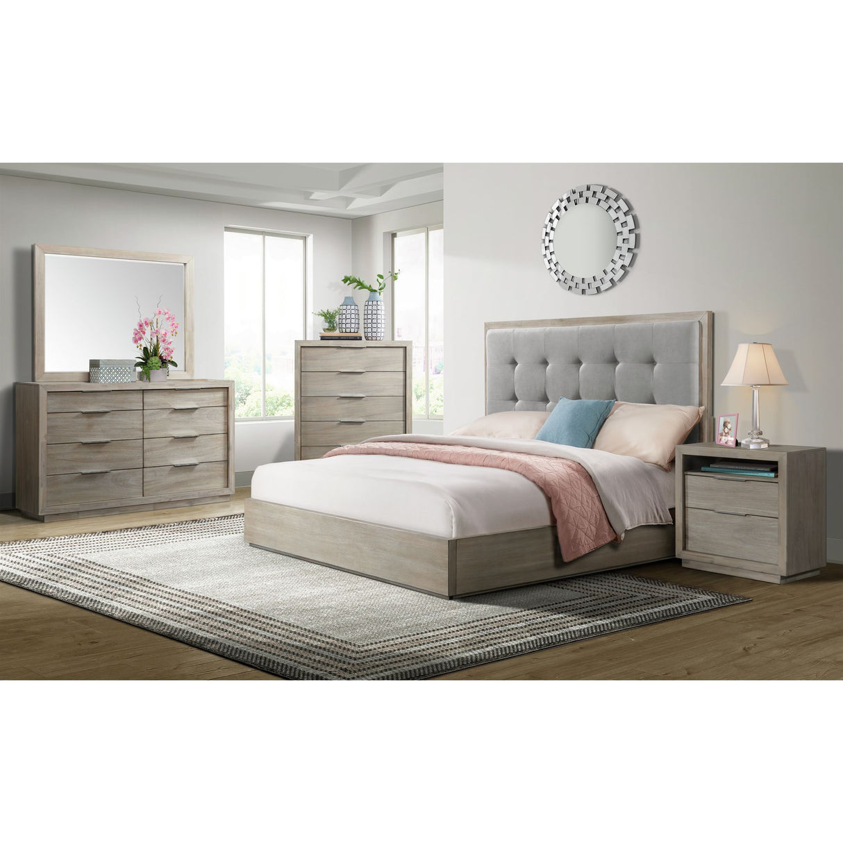 Arcadia - 2-Drawer Nightstand With USB - Gray