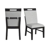 Transcend - Silla de comedor con tela (juego de 2) - Carbón y gris claro