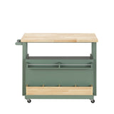 Harper - Carrito de cocina - Natural y verde