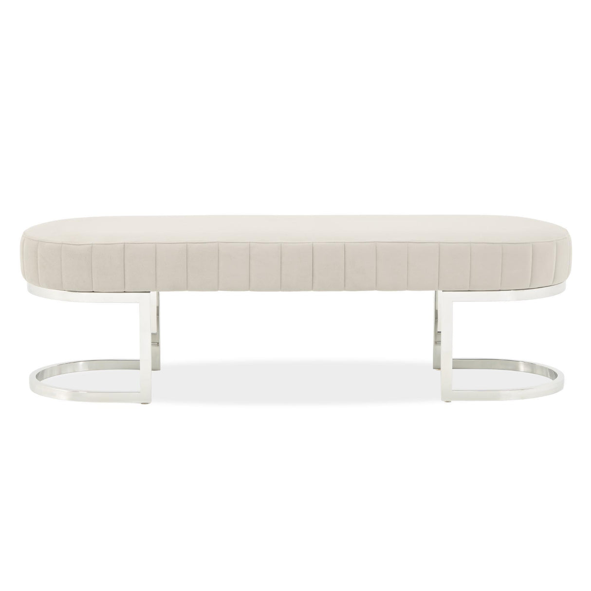 Signature Beds & Benches - Banco de terciopelo orquídea - Gris / Cromo