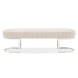 Signature Beds & Benches - Banco de terciopelo orquídea - Gris / Cromo