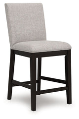 Neymorton - 5 Pc. - Rectangular Dining Room Counter Table, 4 Barstools - Dark Grayish Brown
