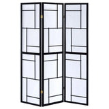Damis - 3-Panel Room Divider Folding Shoji Screen - Black