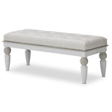 Sky Tower - Bedside Bench - Ice / Cloud White