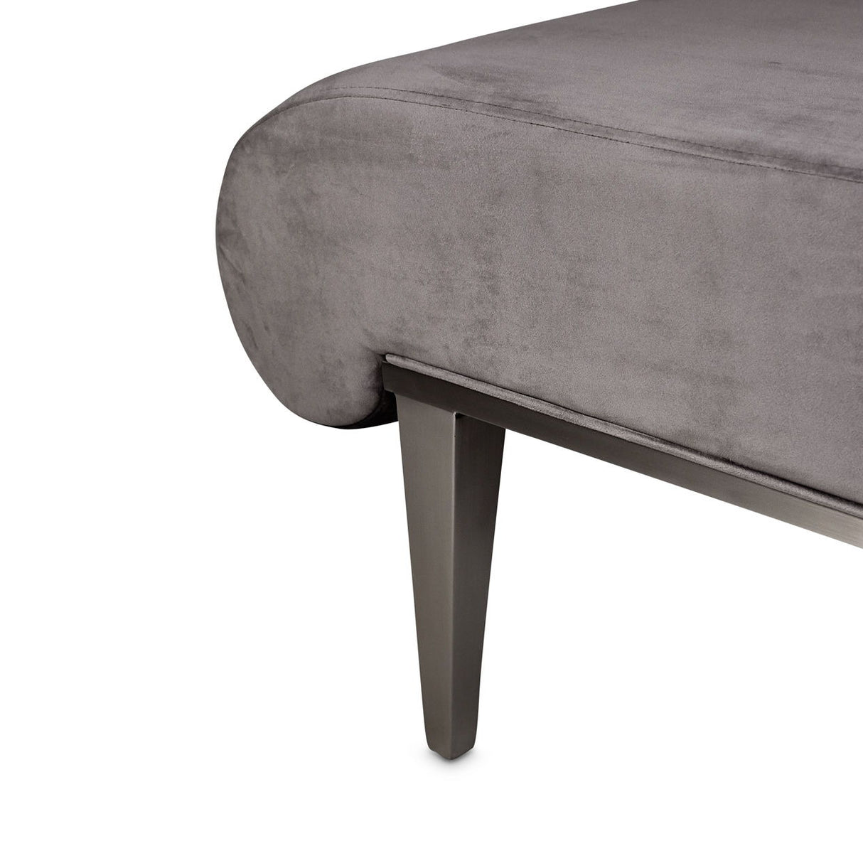 Roxbury Park - Velvet Chaise - Gray Pearl / Stainless Steel