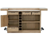 Escape - Dining Bar With Stone Top - Glazed Natural Oak / Vanilla Bean
