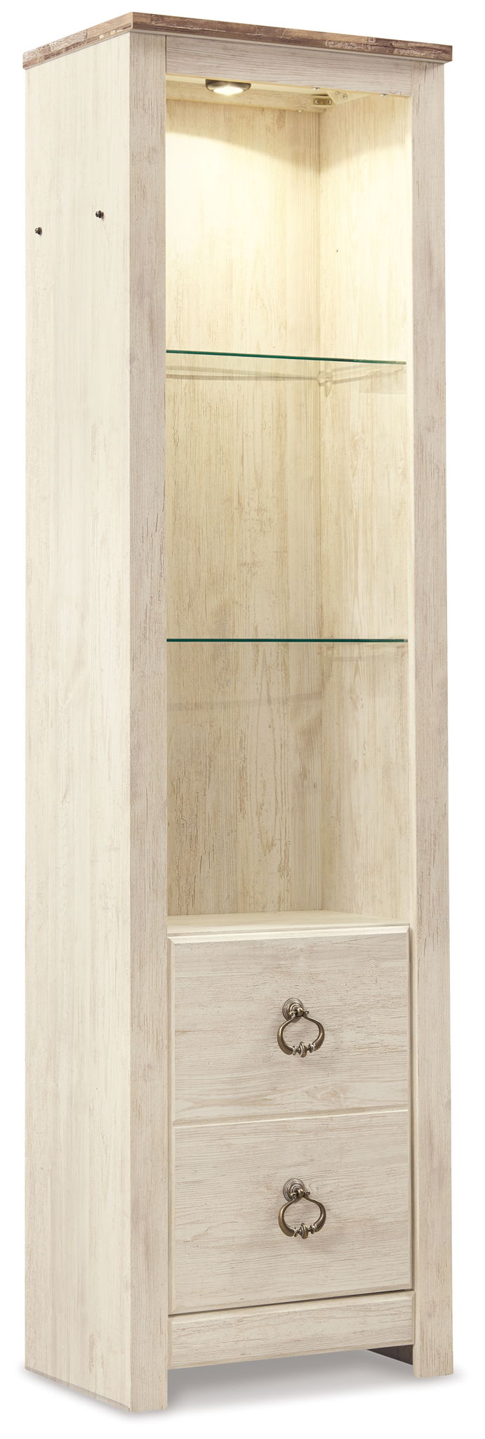 Willowton - Centro de entretenimiento - Mueble de TV con inserto de chimenea de ladrillo falso - Blanqueado