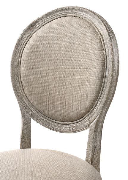 Faustine - Silla de comedor (Juego de 2) - Tela color canela y acabado de roble claro recuperado