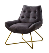 Sillón decorativo Dhalsim - Piel de grano superior ébano antiguo