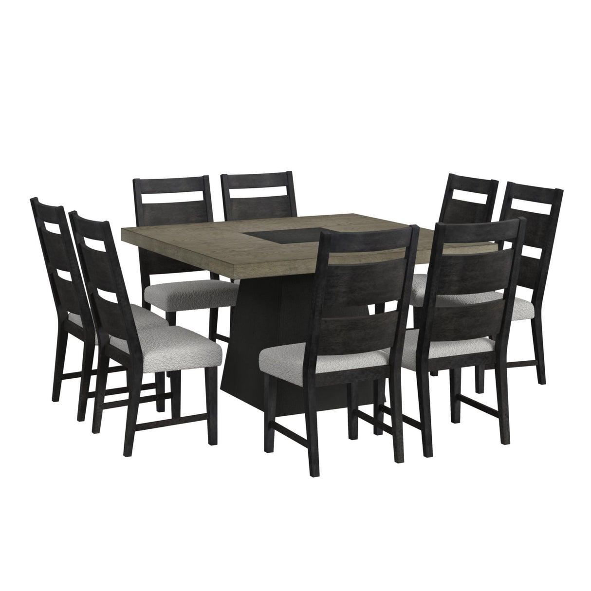 Jemma - Mesa de comedor cuadrada - Gris / Espresso oscuro