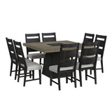 Jemma - Mesa de comedor cuadrada - Gris / Espresso oscuro