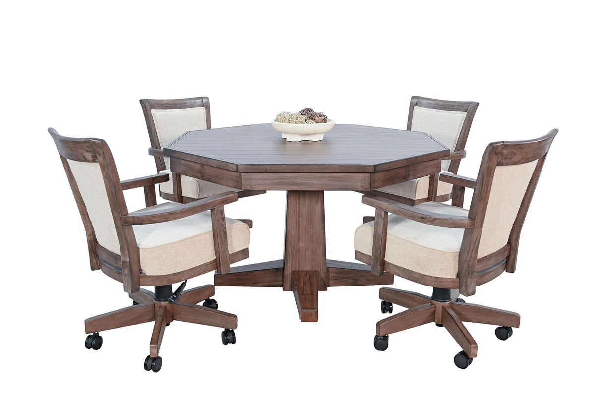 Doe Valley - Game Chair With Casters, Cushion Seat & Back - Buckskin / Beige
