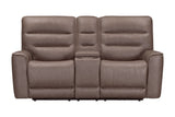 Lawson - Sofá biplaza reclinable Power Zero Gravity Tilt Console P2 - Sydney Brunette