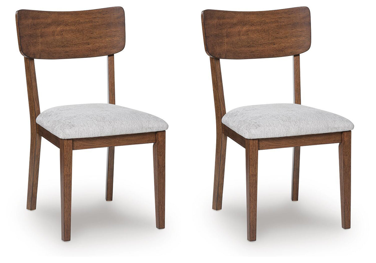 Tameride - Silla Lateral Tapizada de Comedor (Juego de 2) - Marrón