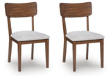 Tameride - Silla Lateral Tapizada de Comedor (Juego de 2) - Marrón