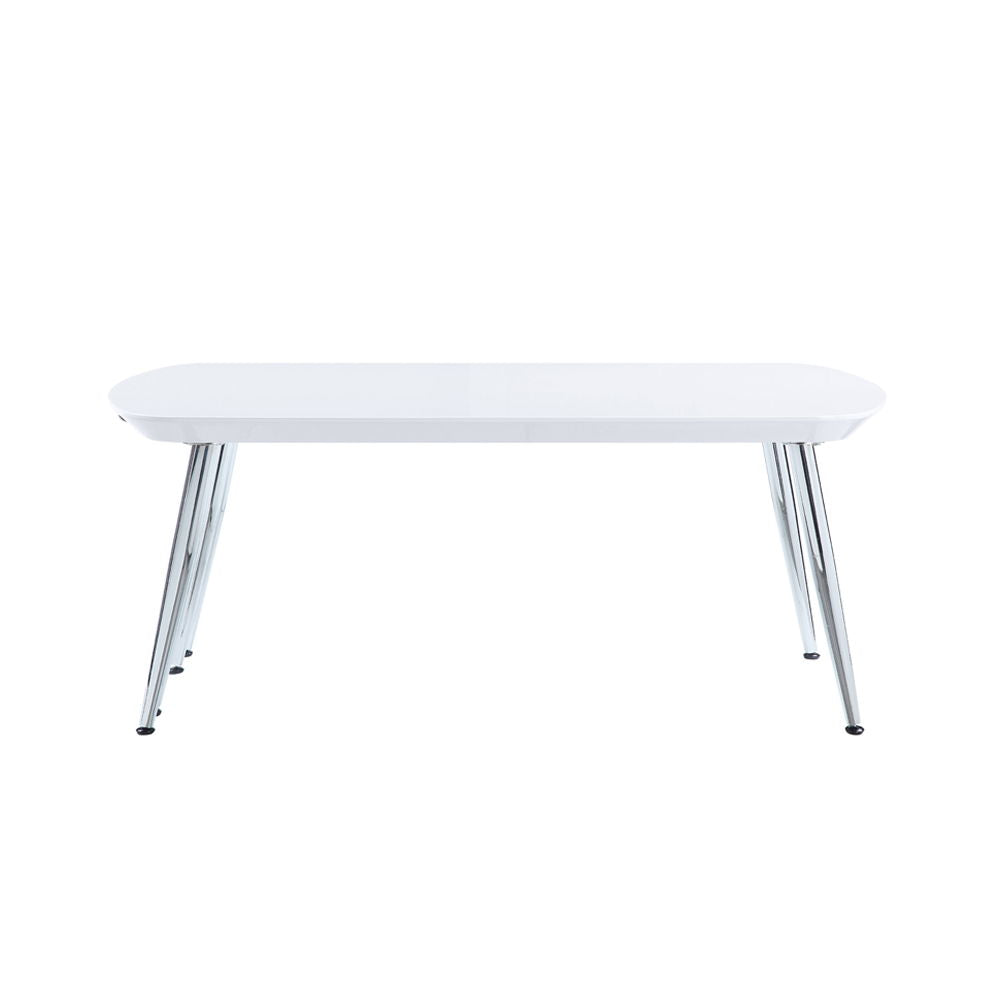 Acme - Mesa de centro - Acabado blanco y cromo