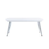 Acme - Mesa de centro - Acabado blanco y cromo