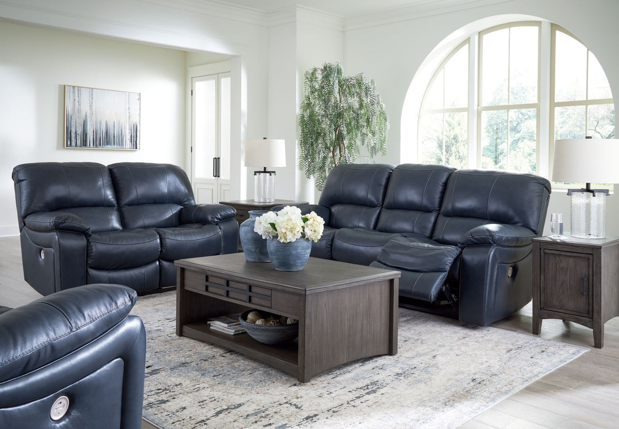 Leesworth - 3 Pzas. - Sofá Reclinable Eléctrico, Sofá Biplaza Reclinable Eléctrico, Sillón Reclinable Mecedor Eléctrico - Ocean
