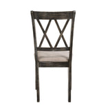 Claudia II - Silla de comedor (Juego de 2) - Tela y gris envejecido