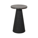 Malibu - Cone-Base Accent Table With Round Wood Top - Weathered Rum