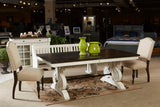 Carriage House - Trestle Table - Cottage White / Europen Dark