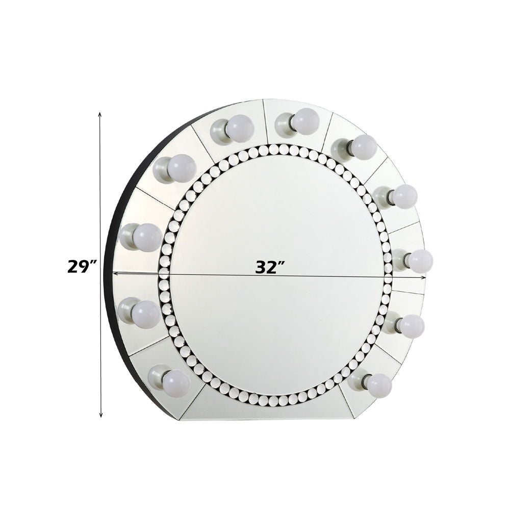 Farai - Decoración de pared - Espejo y diamantes de imitación de cristal - 74 cm