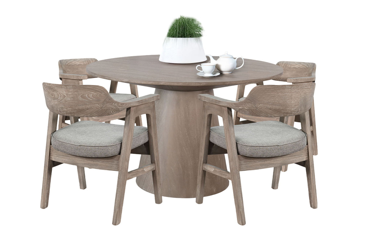 5 Piece Round Dining Set - Wheat