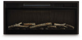 Entertainment Accessories - Black - Fireplace Insert With Faux Birch Log Set