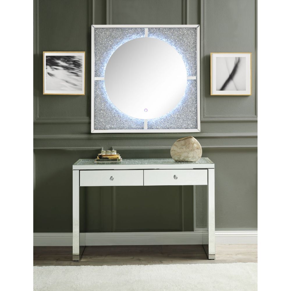 Noralie - Mesa auxiliar - Plata perla - Madera - 81 cm