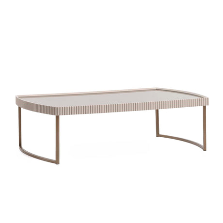 Lisbon - Cocktail Table - Silken Cream / Bronze
