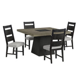 Jemma - Mesa de comedor cuadrada - Gris / Espresso oscuro