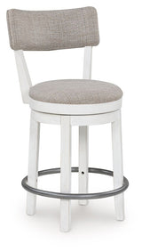 Robbinsdale - Antique White - Upholstered Swivel Barstool (Set of 2)