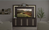 Ascent - 90" TV Console With Hutch And Back Panel - Dark Chocolate alternate view 4