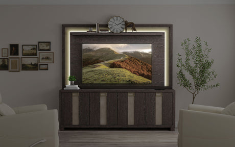Ascent - 90" TV Console With Hutch And Back Panel - Dark Chocolate alternate view 4
