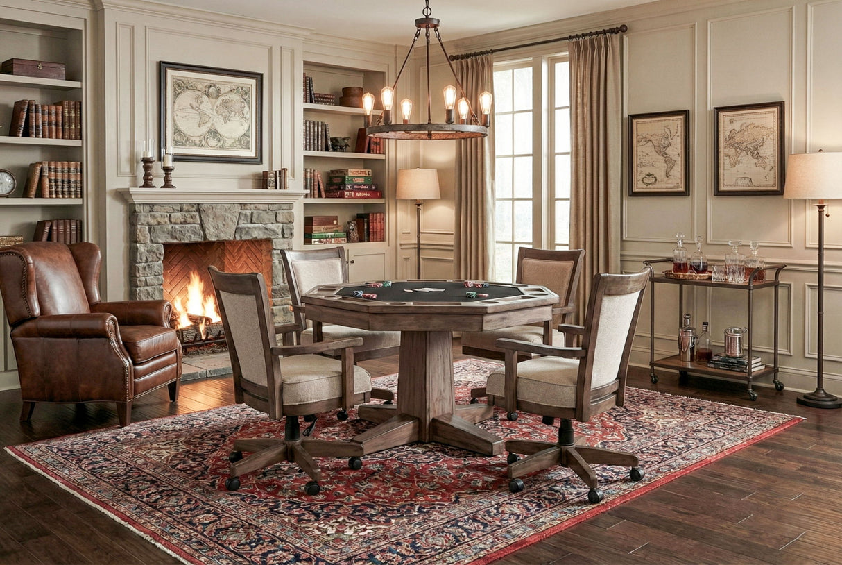 Doe Valley - Game Chair With Casters, Cushion Seat & Back - Buckskin / Beige