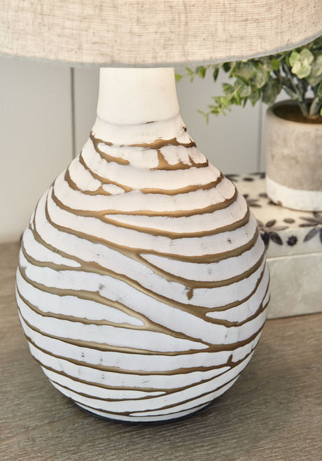 Aleela - Metal Table Lamp - White / Gold Finish alternate view 4