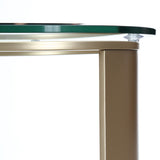 Houston - Round Chairside Table - Brushed Gold