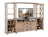 Durango - Entertainment Wall With 66" Console & 2 Piers - Weathered Brown
