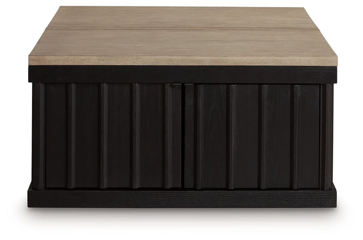 Rylandyn - Mesa de centro elevable - Negro / Marrón claro